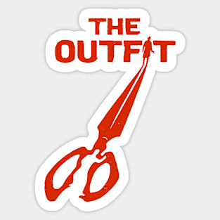 the outfit movie 2022 scissors and British gangster film graphic design Sticker